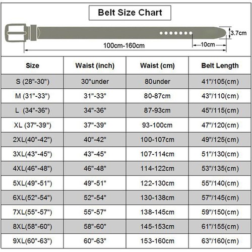 105cm in belt size
